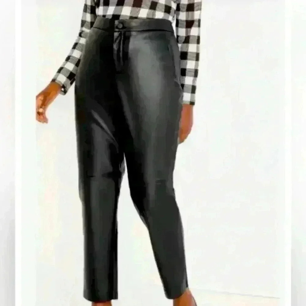 Eloquii classic black slim faux leather pants Women’s Size 20